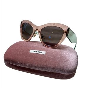 Miu Miu Made in Italy Pink Green Sunglasses